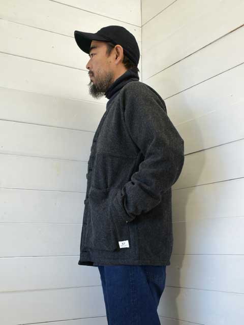 SASSAFRAS (ե饹)<br>DIGS CREW CARDE JACKET -HERRINGBONE BLANKETCHARCOAL- (SF-242158)