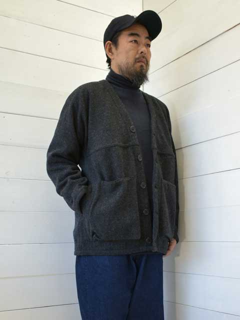 SASSAFRAS (ե饹)<br>DIGS CREW CARDE JACKET -HERRINGBONE BLANKETCHARCOAL- (SF-242158)