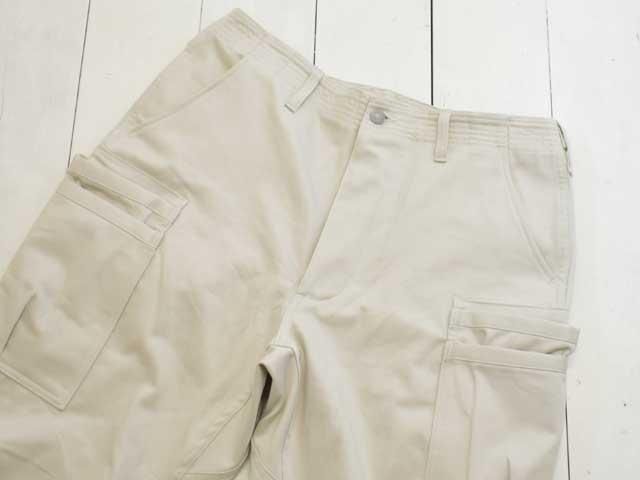 SASSAFRAS(ササフラス) OVERGROWN PANTS 4/5 -MILITARY SATIN IVORY