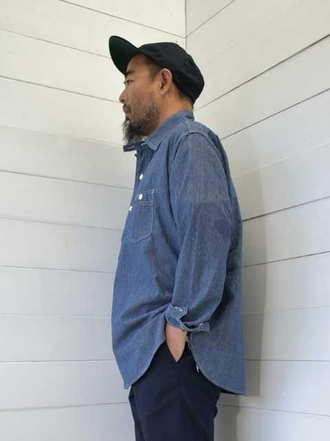 POST OVERALLS (ݥȥС륺)<br> No.2 Shirt -indigo check 2- 