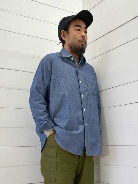 POST OVERALLS (ポストオーバーオールズ) The POST -classic chambray indigo- 1211-CC  ワークシャツ | MARBLE 通販 【正規取扱店】