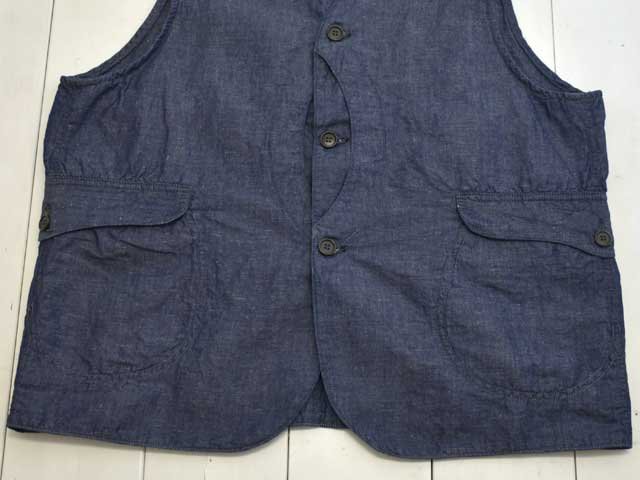 POST OVERALLS (ポストオーバーオールズ) Royal Traveler cotton/linen denim indigo  ロイヤルトラベラー 1512-CLI ベスト | MARBLE 通販 【正規取扱店】