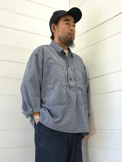 POST OVERALLS (ݥȥС륺)<br> ARMY Shirt -indigo check indigo-