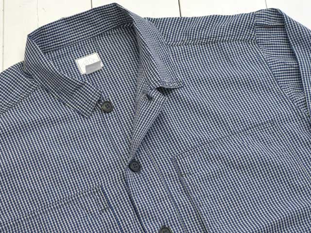 POST OVERALLS (ݥȥС륺)<br> ARMY Shirt -indigo check indigo-