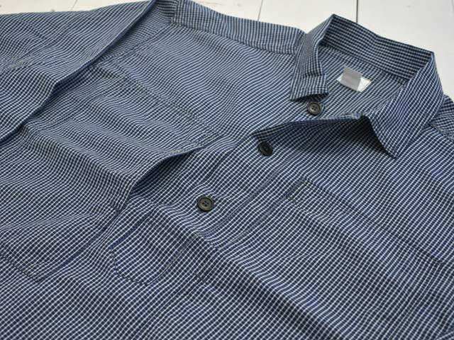 POST OVERALLS (ݥȥС륺)<br> ARMY Shirt -indigo check indigo-