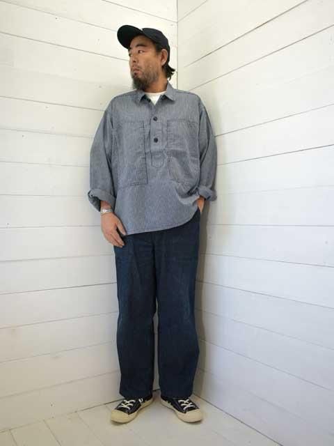 POST OVERALLS (ݥȥС륺)<br> ARMY Shirt -indigo check indigo-