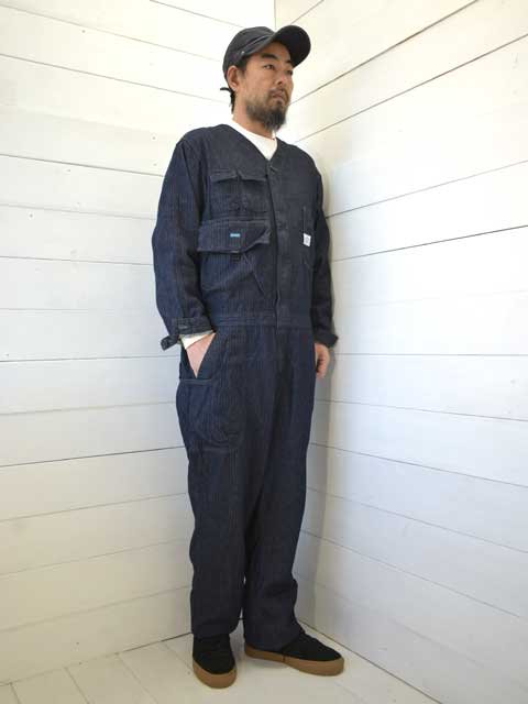 POST OVERALLS (ݥȥС륺)<br>ELNEST  Post O'Alls ALL IN ONE -herringbone denim indigo-