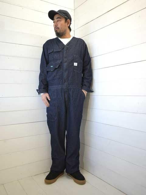 POST OVERALLS (ݥȥС륺)<br>ELNEST  Post O'Alls ALL IN ONE -herringbone denim indigo-