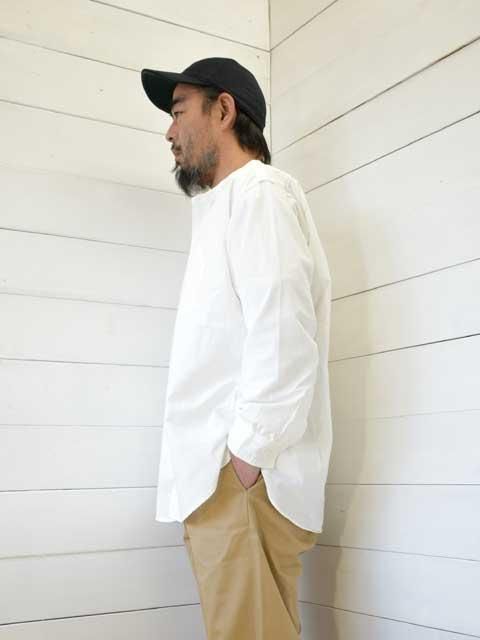 POST OVERALLS (ݥȥС륺)<br> Band Collar Shirt MV -classic chambray white- 