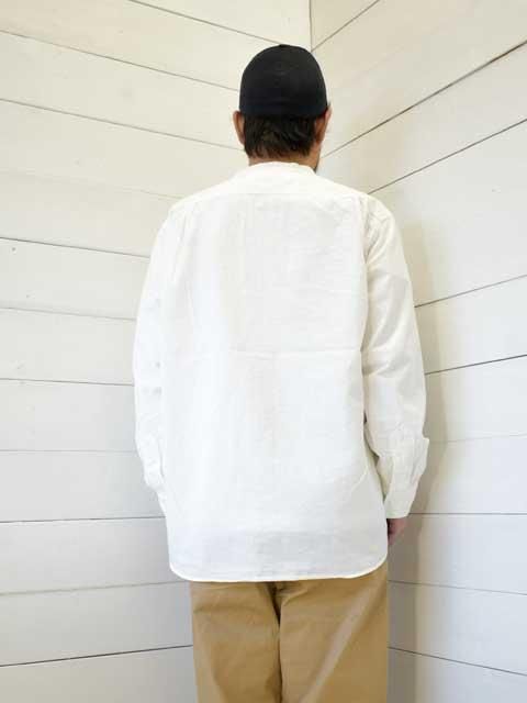 POST OVERALLS (ݥȥС륺)<br> Band Collar Shirt MV -classic chambray white- 