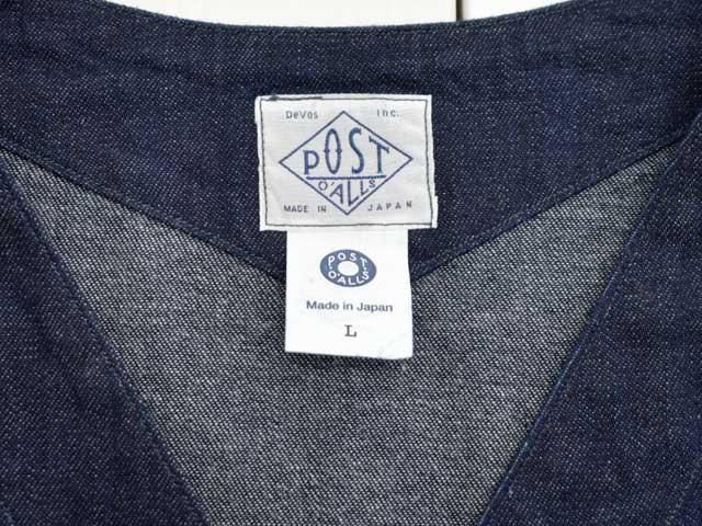 POST OVERALLS (ݥȥС륺)<br> Town & Country Safari DV -8oz.denim indigo-