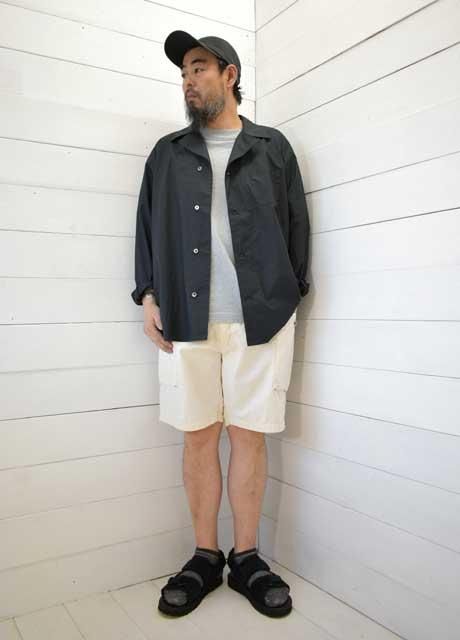 POST OVERALLS (ポストオーバーオールズ)<br>E-Z WALKABOUT Shorts -cotton dobby ripstop natural-