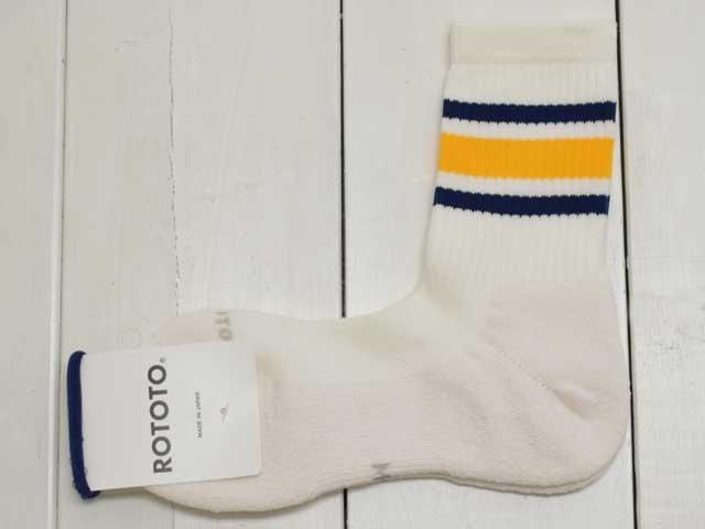 ROTOTO(ȥ) <br>WASHI CUSHION STRIPE CREW SOCKS  (R1534)