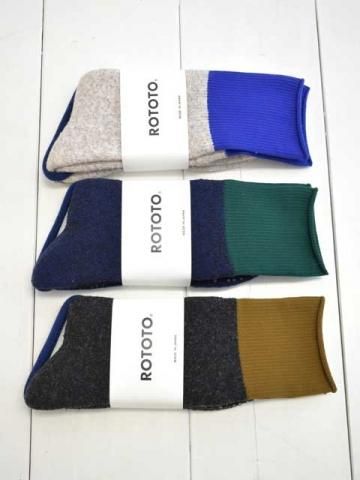 ROTOTO(ȥ) <br>DOUBLE FACE CREW SOCKS THERMO FLEECE (R1348)