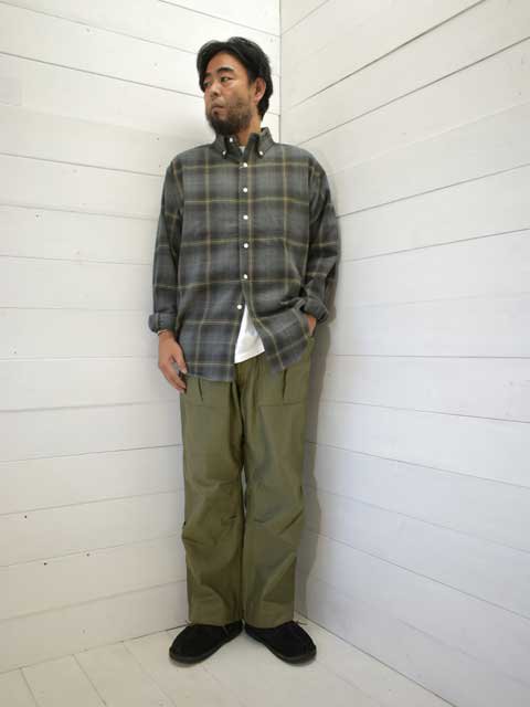 SASSAFRAS(ササフラス) OVERGROWN FATIGUE PANTS BACK SATIN / OLIVE