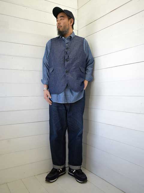 POST OVERALLS (ポストオーバーオールズ) Royal Traveler cotton/linen denim indigo  ロイヤルトラベラー 1512-CLI ベスト | MARBLE 通販 【正規取扱店】