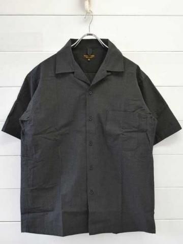 A VONTADE (ܥ󥿡)<br> Open Collar Shirts S/S -CHARCOAL- (VTD-0383-SH)