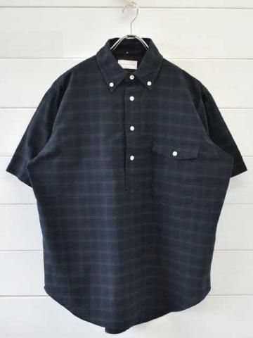 MANUAL ALPHABET (ޥ˥奢륢ե٥å) <br>OX CHECK PULL OVER S/S BD SHT -BLACK WATCH-(MA-S-793)