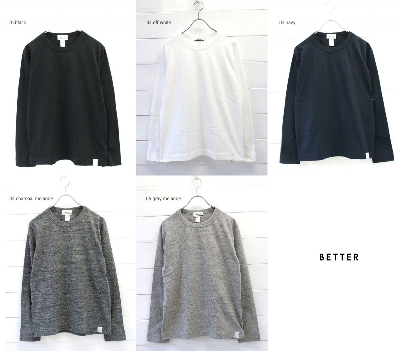 BETTER(ベター) MID WEGHT CREW NECK LONG SLEEVE T-SHIRT RAFFY