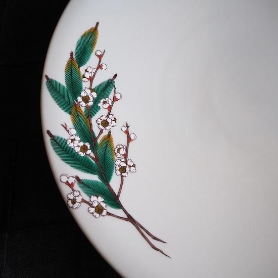 皿(石皿？) 竹絵 皿(石皿？) 竹絵 工芸品