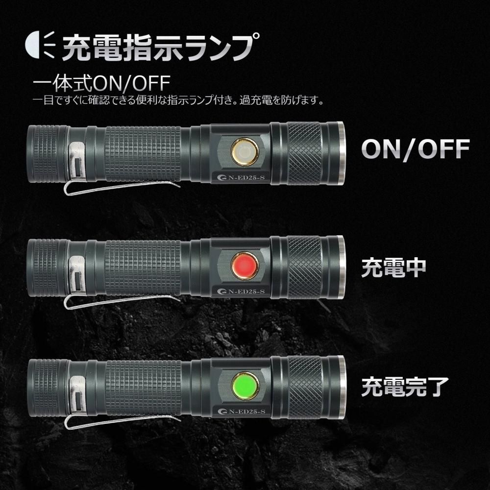GOODGOODS 十個セット 一年保証 強力 懐中電灯 LED フラッシュライト 1800LM CREE 強力 防水 防犯 警告 登山 アウトドア ED57 - 3