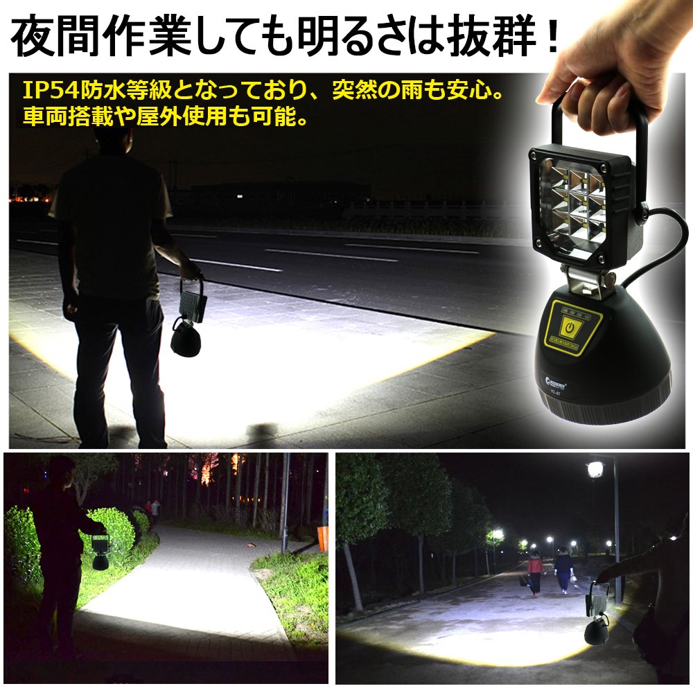 業務用2セット) 熱田資材 LED投光器 充電式サンダービームLED-J15 :ds