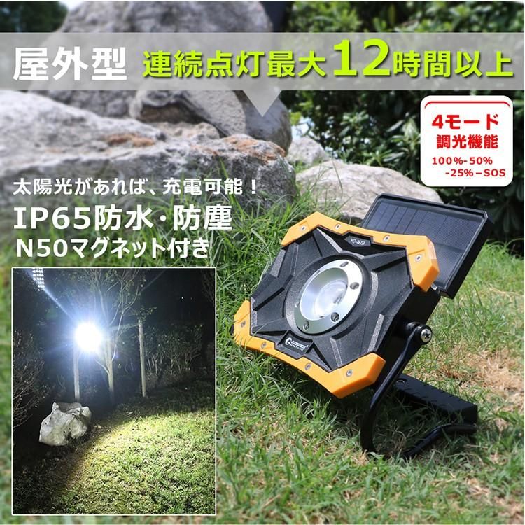 グッドグッズ(GOODGOODS) 2個セット 実用新案・意匠権登録 LED 作業灯 20W ソーラー充電 強力磁石 スタンド付 引っ掛け式 作業灯  工事現場 防災品 一年保証 YC-N7B