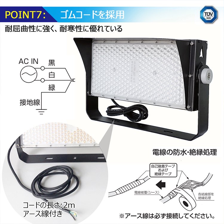 グッドグッズ(GOODGOODS) LED 投光器 200W 22400LM 超高演色型 Ra95 狭