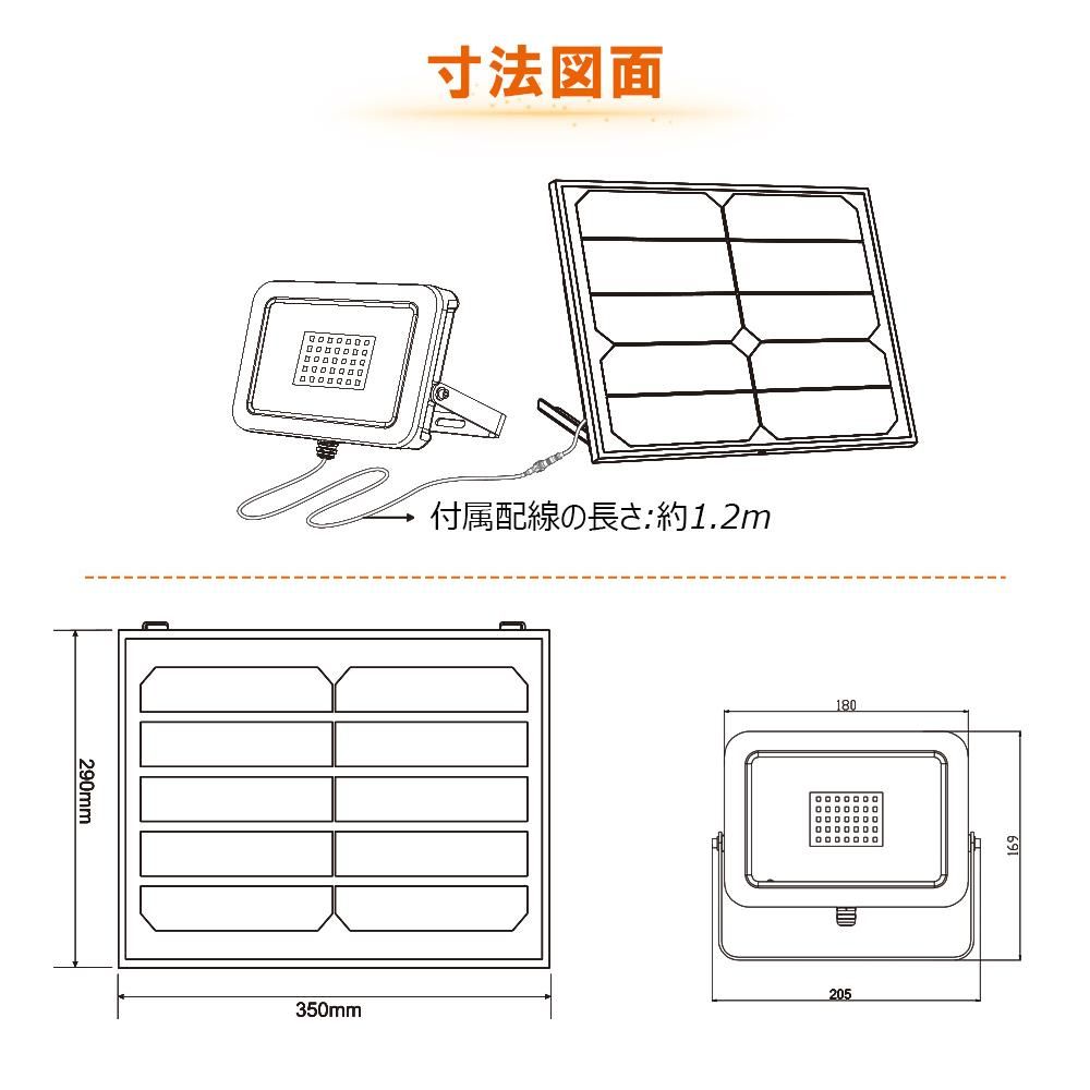 グッドグッズ(GOODGOODS) LED ソーラーライト 30W 電池交換式 昼光色