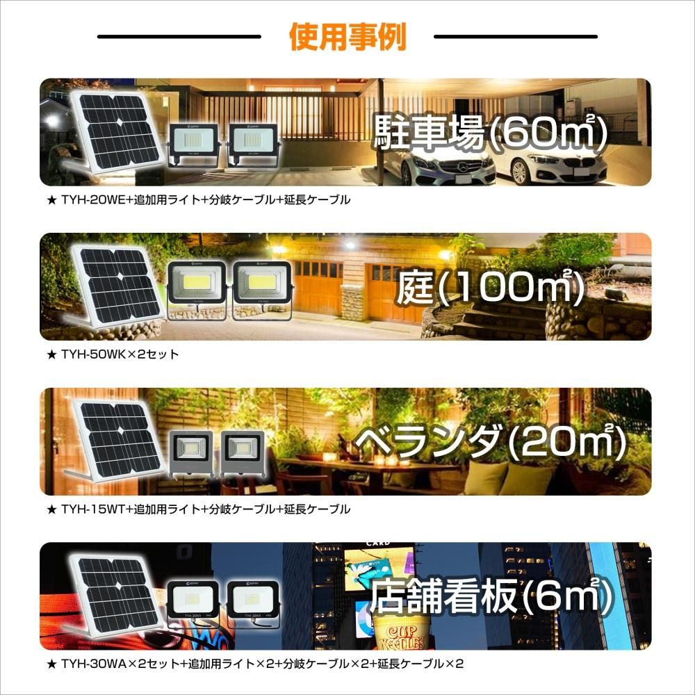 グッドグッズ(GOODGOODS) LED ソーラーライト 30W 電池交換式 昼光色 明暗センサー付き ガーデンライト 防水 玄関 防犯  オリジナル自立式ソーラーパネル TYH-30WA