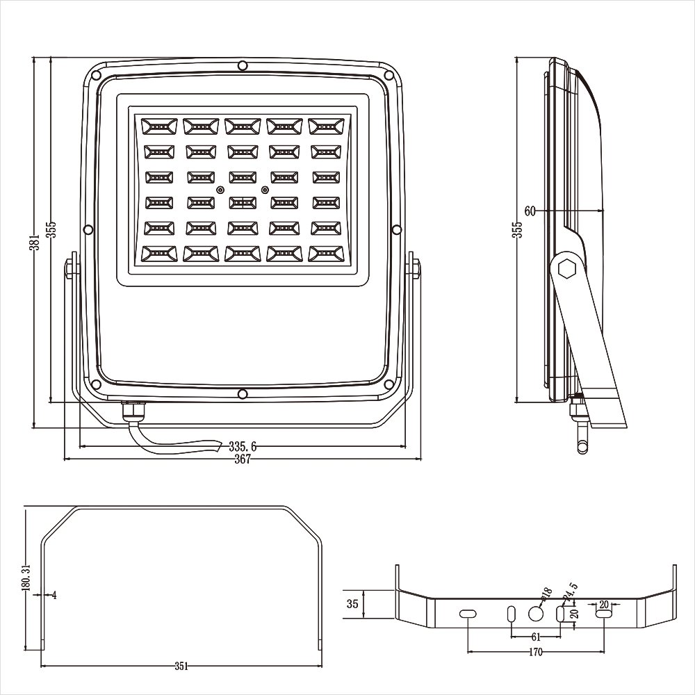 グッドグッズ(GOODGOODS) LED 投光器 120W 13400LM 薄型 高演色 Ra95