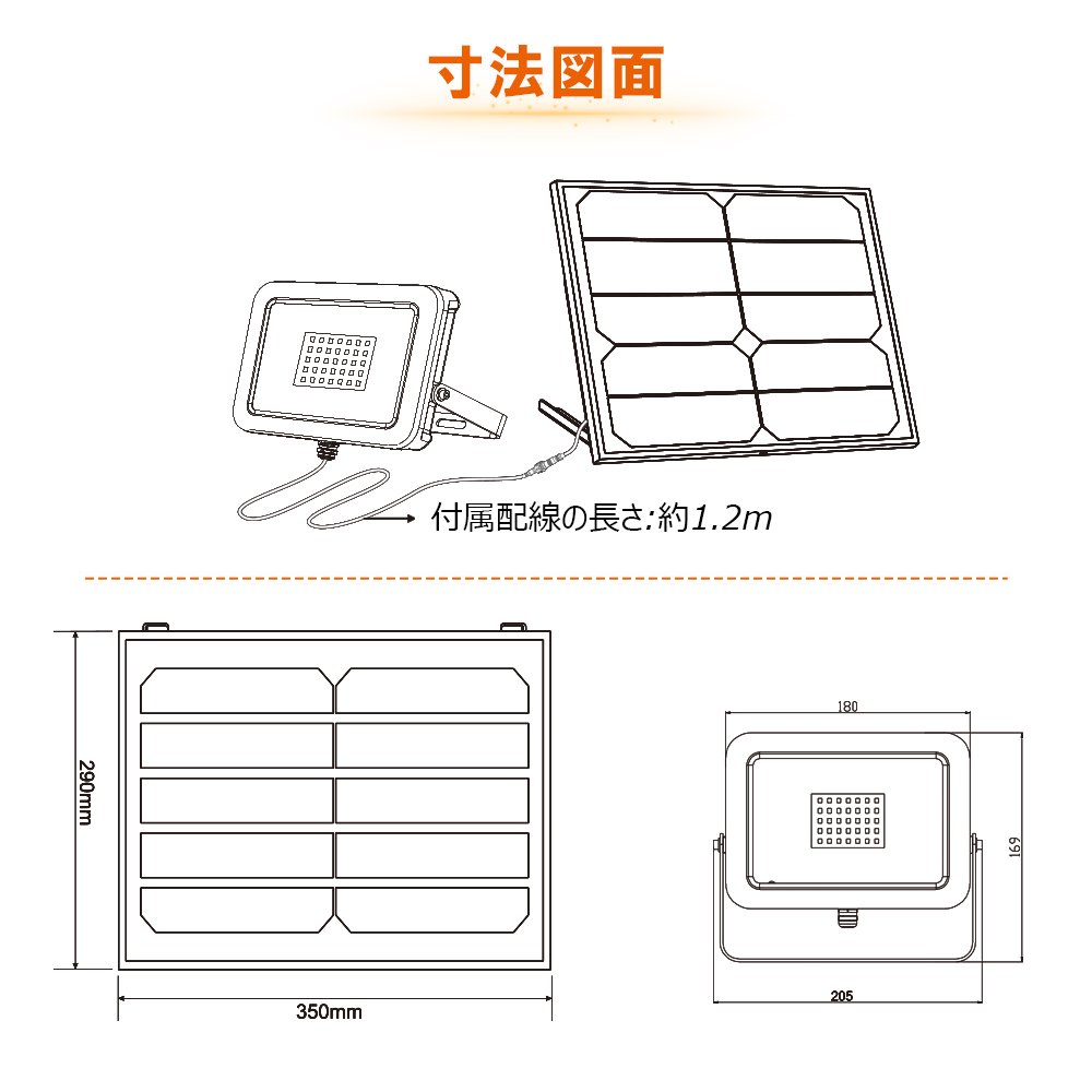 グッドグッズ(GOODGOODS) LED ソーラーライト 30W 電池交換式 電球色