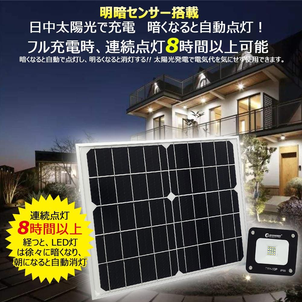 Life Ideas LED人感センサーライト 投光器 ソーラー充電 太陽光 410LED 2800ルーメン 日光色 2個セット 1年保証