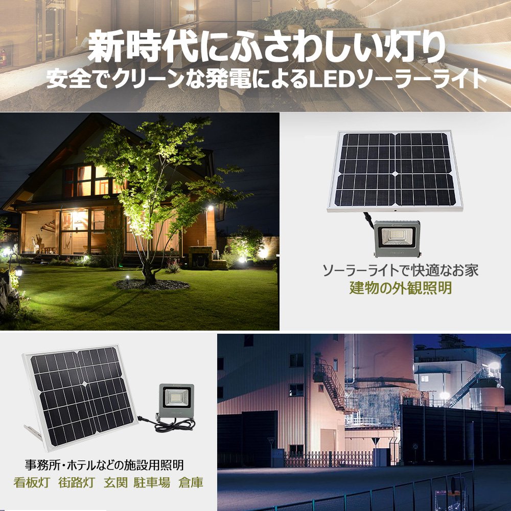 グッドグッズ(GOODGOODS) LED ソーラーライト ライト単体+分岐コード 15W TYH-5JBに適用 庭園 停電対策 物置 玄関 昼光色  防犯 常夜灯 一年保証 TK-15WTL