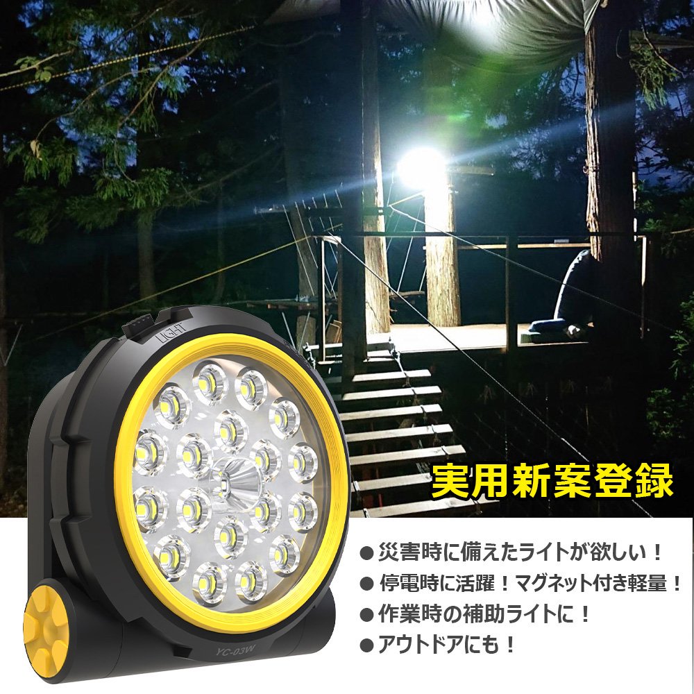 20w投光器　42SMD球LED搭載　12v電源　配線約3mワニグチクリップ付　サーチライト省電力　アウトドア 作業灯 ワークライト　スタンド付