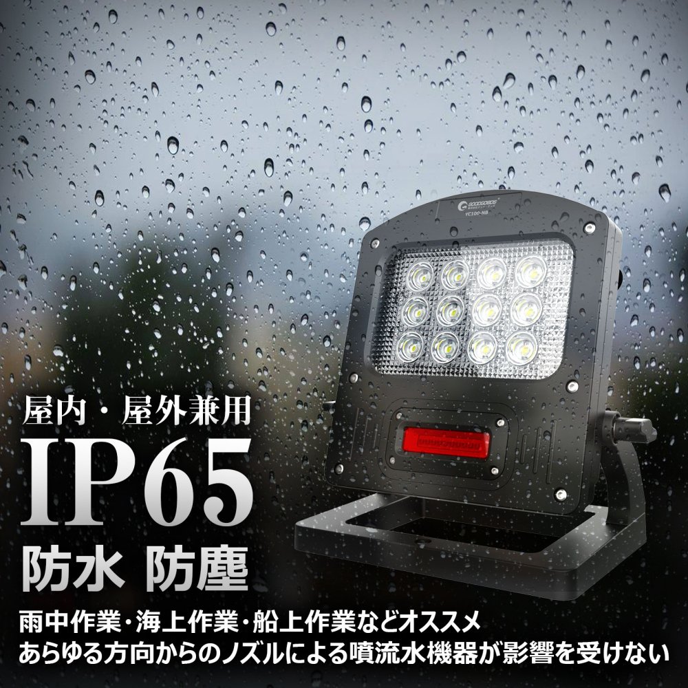 LED投光器 100W 10000lm 屋内 屋外 コンセント IP65 防塵 防水 防犯 - 1