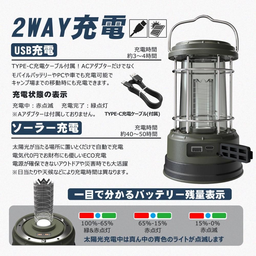 まとめ買い特価 LEDランタンUSB充電式 小型 アウトドア キャンプ用品