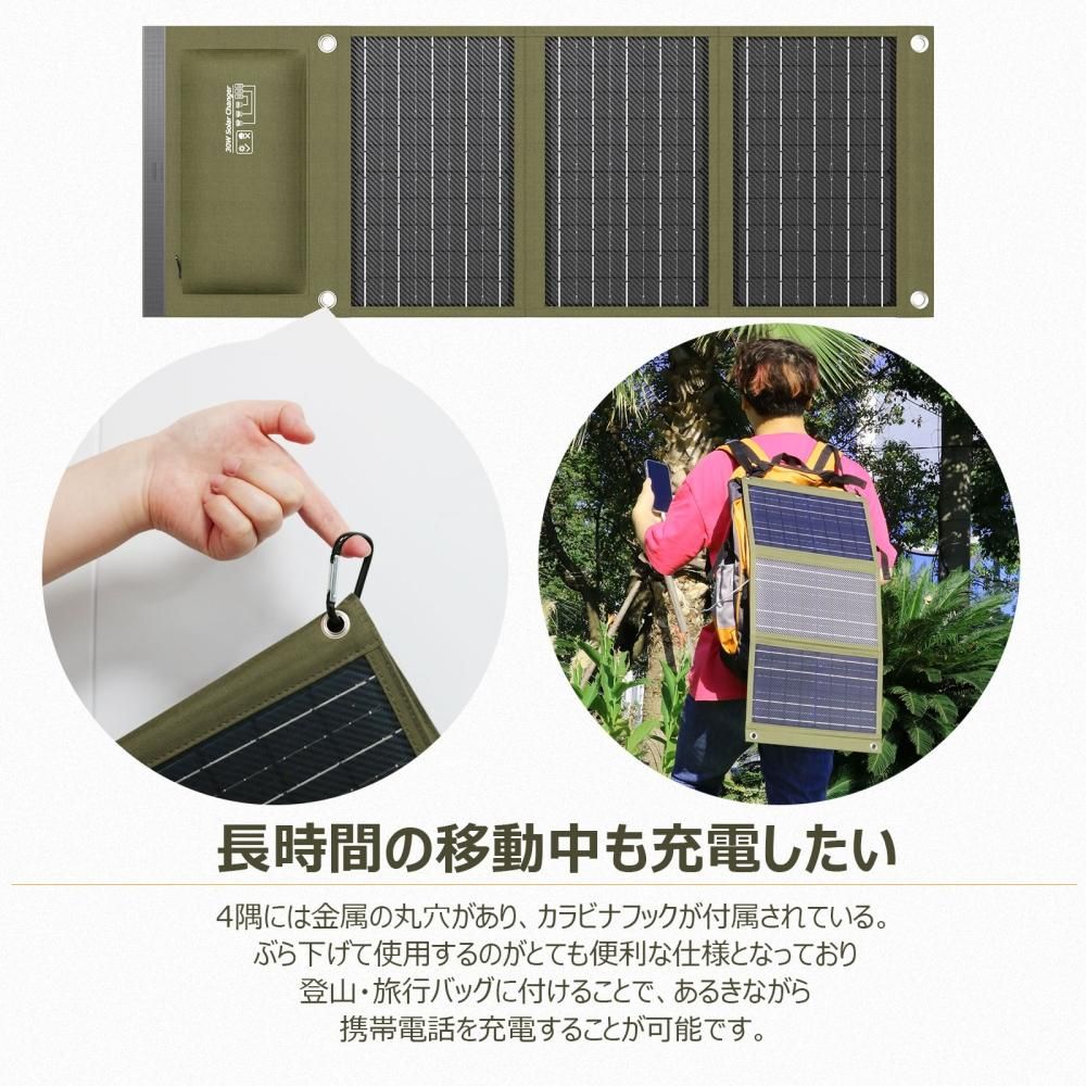 グッドグッズ(GOODGOODS) 30W 携帯型 ソーラーパネル 太陽光発電