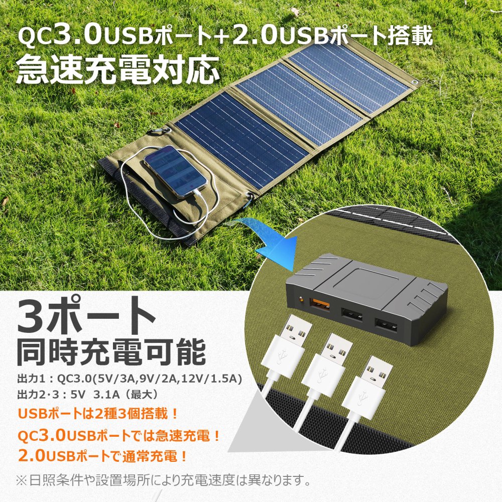 グッドグッズ(GOODGOODS) 30W 携帯型 ソーラーパネル 太陽光発電 転換 ...