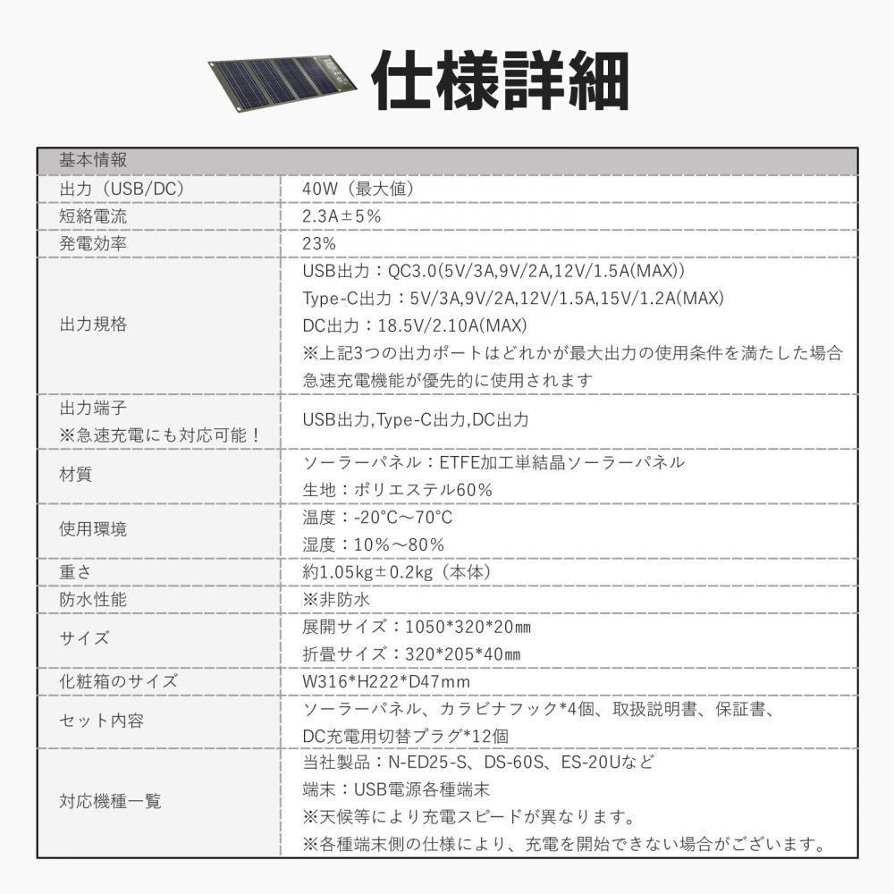 グッドグッズ(GOODGOODS) 40Wソーラーパネルと小型ポータブル グッドグッズ(GOODGOODS) 40Wソーラーパネルと小型ポータブル