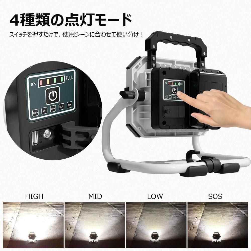 グッドグッズ(GOODGOODS) バッテリー着脱式LED投光器 100W マッチング