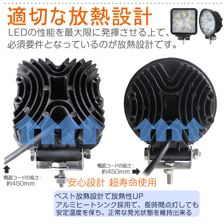 2台セットLED作業灯 超 広角 ノイズ対策 45w15連LED 12v 24v兼用 ワークライト45ｗ 作業灯45ｗLED ワークライト4 - 6