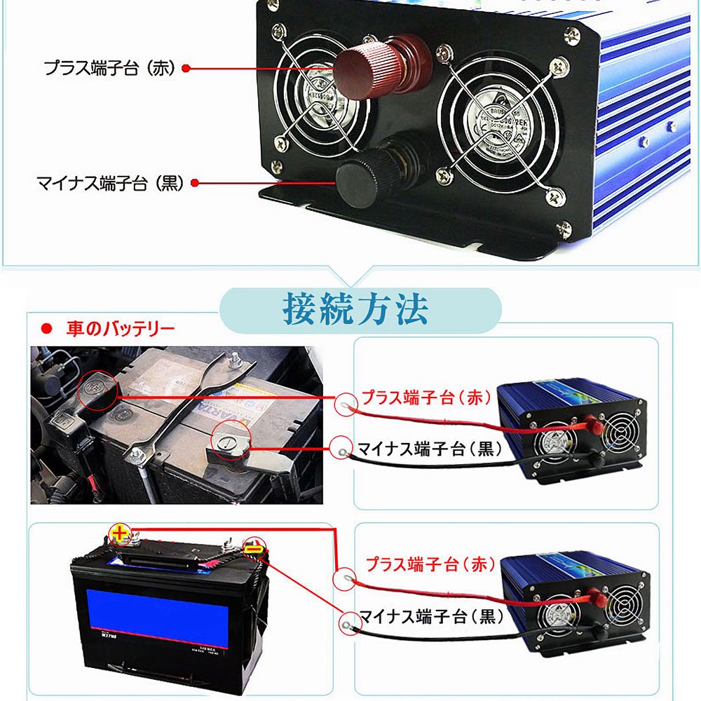 グッド グッズ Goodgoods インバーター 定格1500ｗ 変換器 12v 100v 純正弦波 Dc Ac 50hz 60hz 瞬間最大3000w 車中泊 非常用電源 防災 停電対策一年保証 Spi150