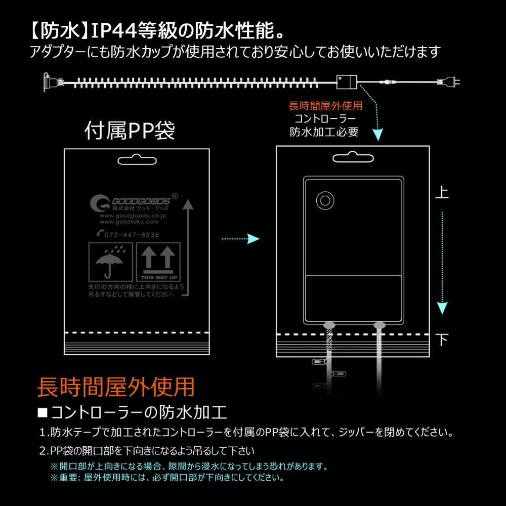 GOODGOODS二十個セット（10000球*600M）白 LED イルミネーションライト　点灯8パターン メモリー機能 クリスマスライト 防滴 デコレーション LD55 - 2