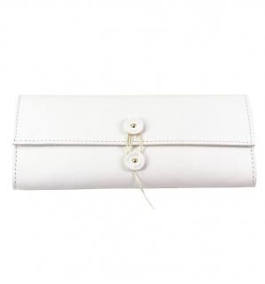 SHRINK LEATHER SOFT EYEWEAR CASE / White & Turquoiseξʲ