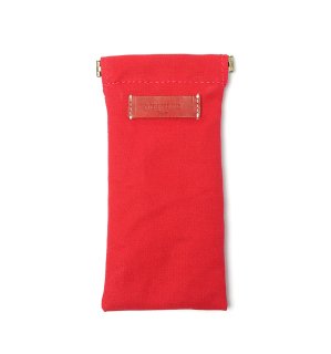 COTTON CANVAS  SOFT EYEWEAR CASE  / Red & Red Leatherの商品画像