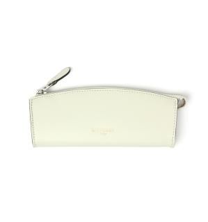 HIGH-END LEATHER EYEWEAR CASE (S) / White & Light Blue Greenξʲ