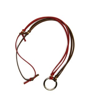 TOW TONE STICH LEATHER GLASS HOLDER 2 / Red & Dark Brownの商品画像