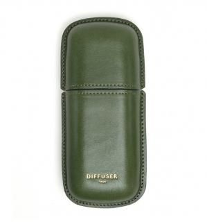 WETFORMING LEATHER EYEWEAR CASE / Green & Brownξʲ
