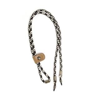 ADJUSTABLE LENGTH GLASS CODE - SILK / White & Black & Brown / Light Brown Leatherξʲ